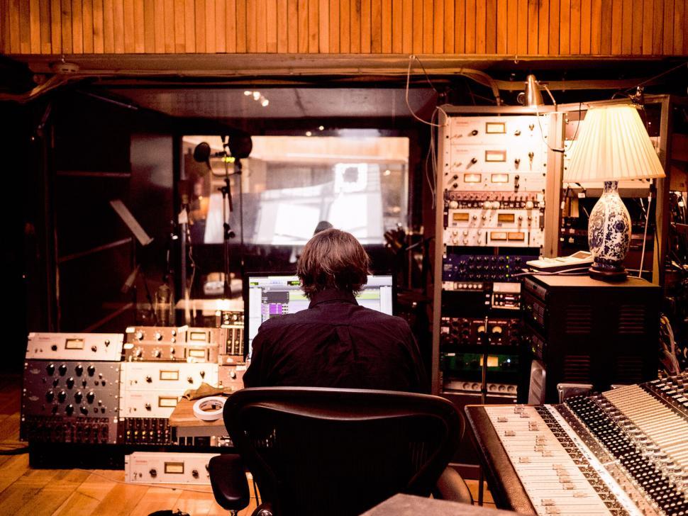 A inside view of a recording studio